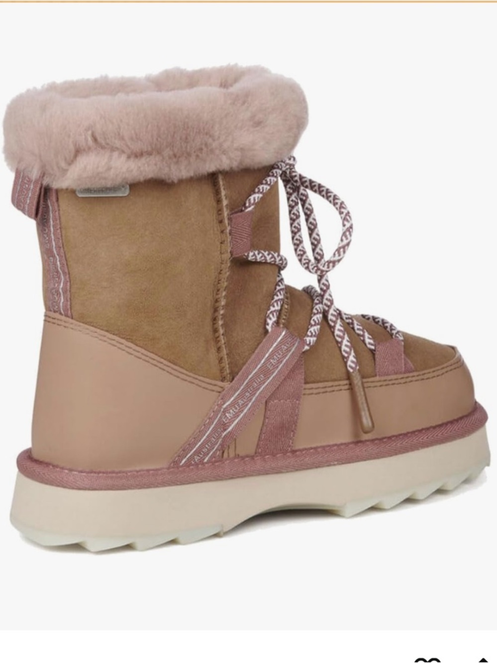 Suede Sheepeskin EMU Australia Anthropologie NWT Blurred Micro  Camel Boot8 (38) - Picture 7 of 16